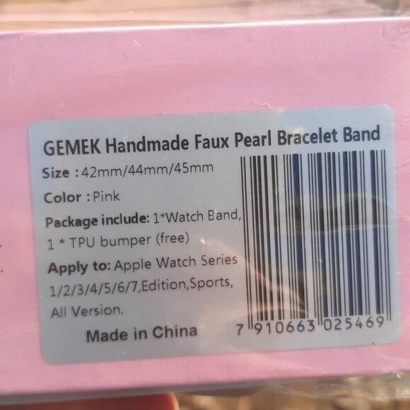 Beaded Pearl Bracelet Watch Band For Apple iWatch Series 9/8/7/6/5/4/3/2/1 - Picture 8 of 10